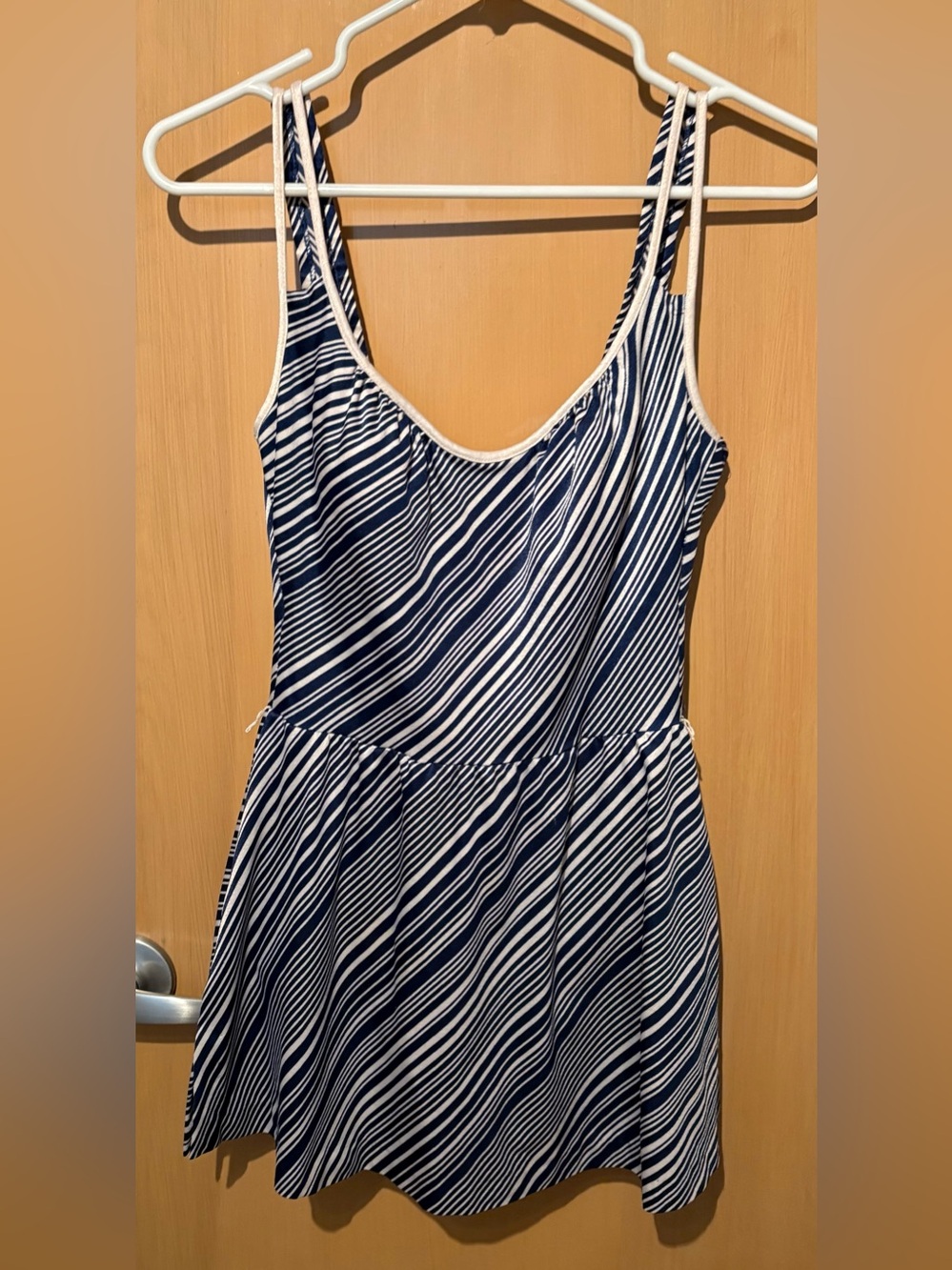 Gabar Striped Vintage Swim Dress Built in Bra Size 10 see measurements 70’s